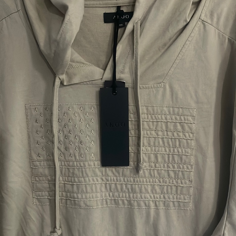 NWT AKOO Men's Lightweight Beige Hoodie size 4XLarge